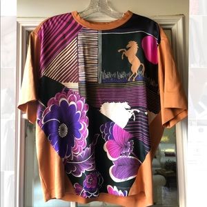 Floral horse print T-shirt